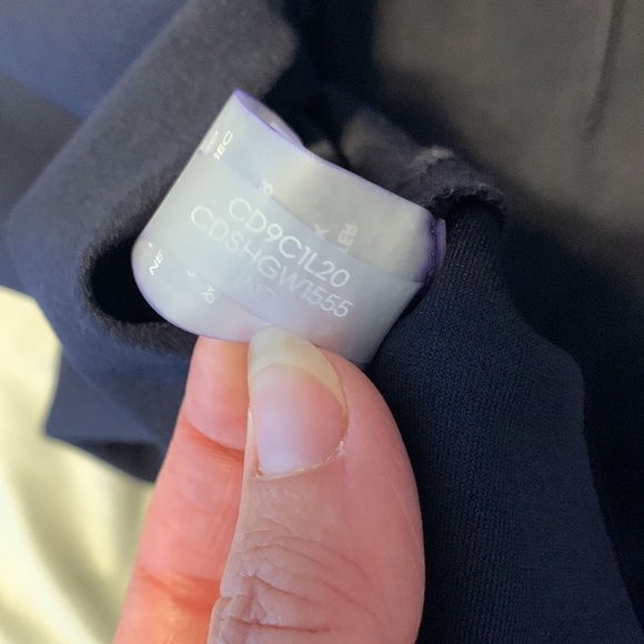 Calvin Klein long ballon sleeve fit & flare scoop neck buttons navy career 10 - Picture 7 of 11